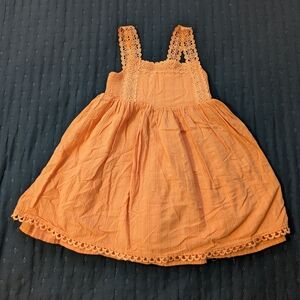 JOIE Girls Orange Sleeveless Double Lined Knee Length Summer Dress Size 4t